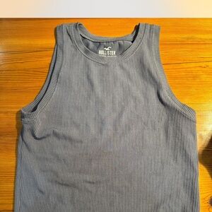 Hollister Charcoal Ribbed Sleeveless Top